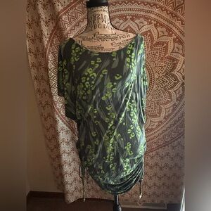 PINK Victoria's Secret Lime & Olive Green Leopard Print  Swim Cover-Up